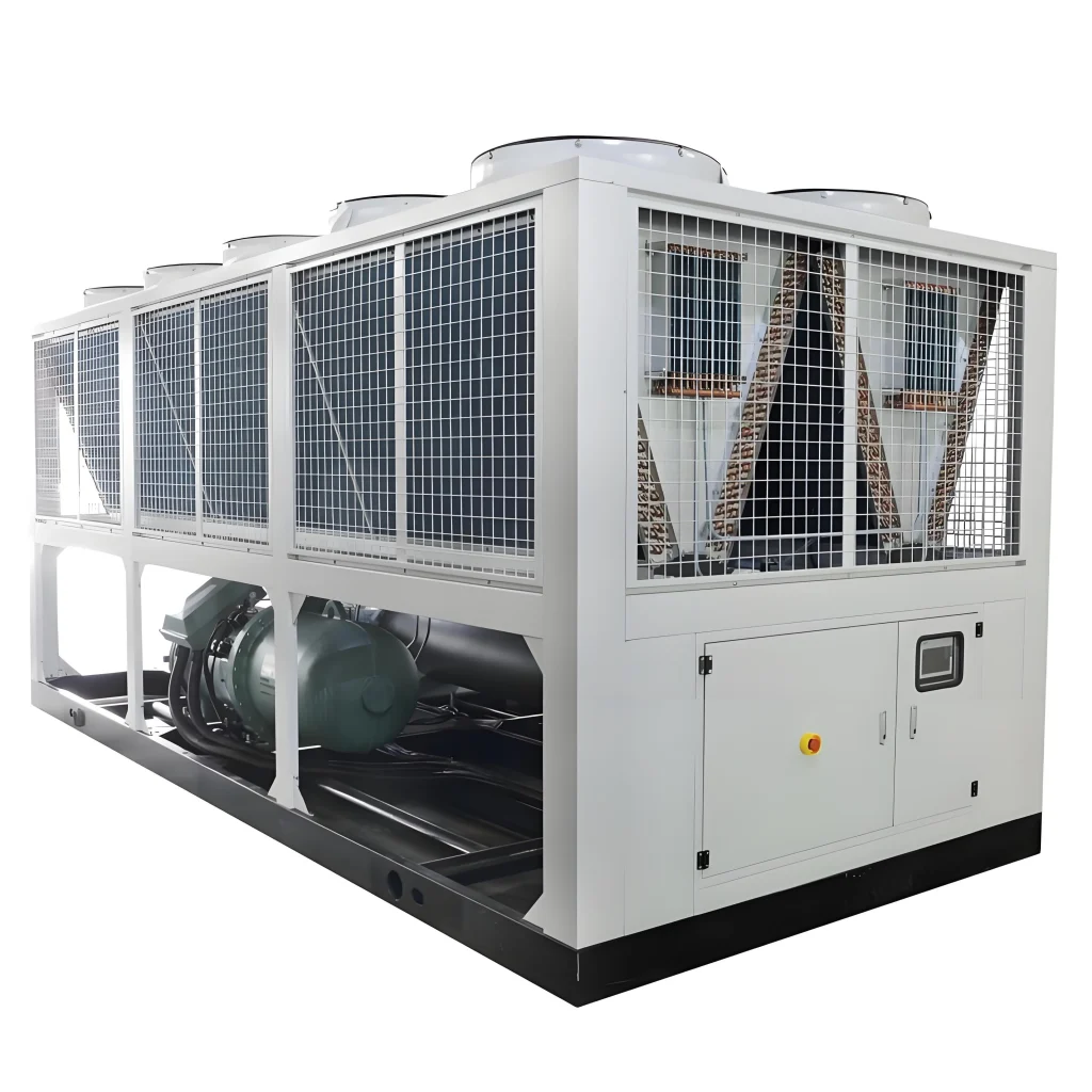China Factory Manufacture Chilling Equipment Custom 100HP Air Cooled Water Chillers for the Plastic Industry Cooling Cold Water Air Cooled Screw Type Chiller