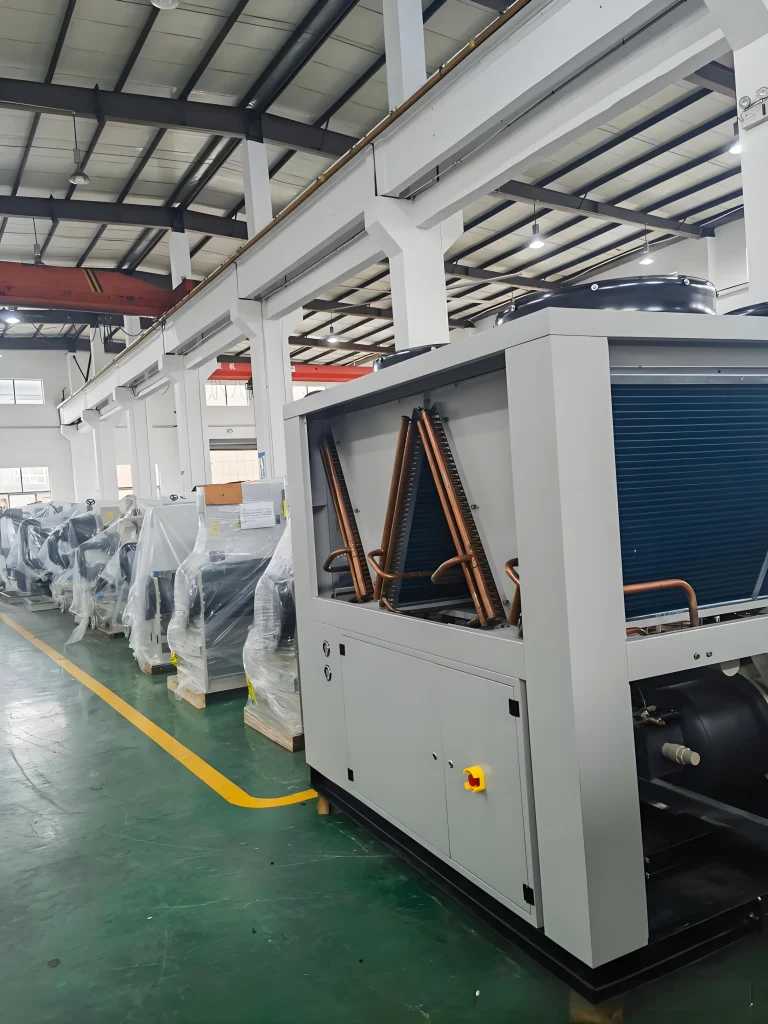 100HP Air Cooled Screw Compressor Chiller Industrial chemical chiller For Pvc PE PP Pipe Ex