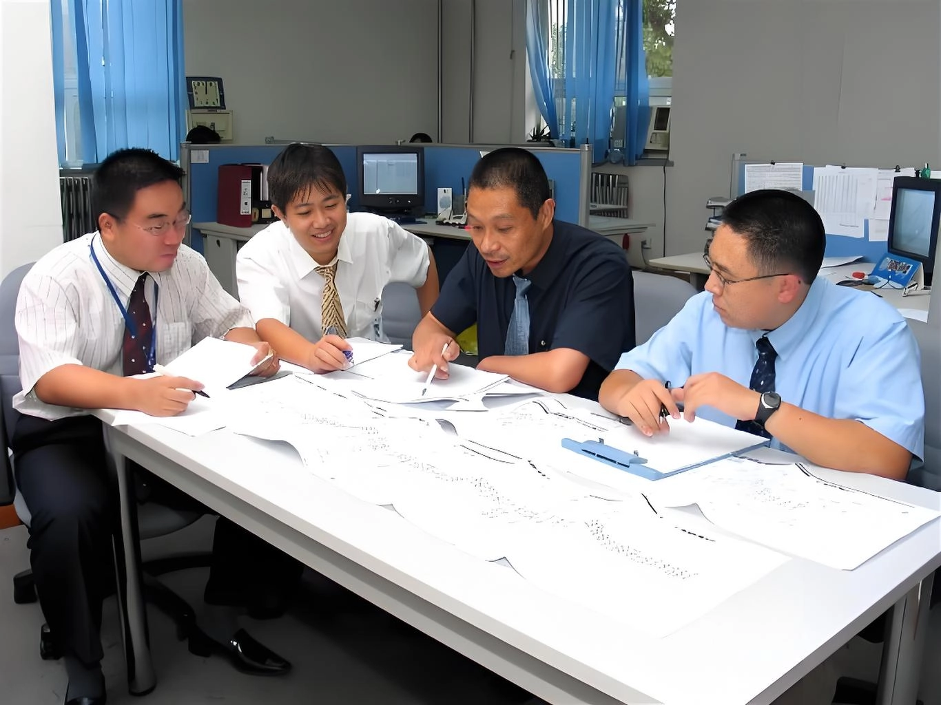 Engineer team checks